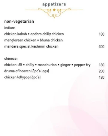 Mandara -  Imera Spa & Resort menu 