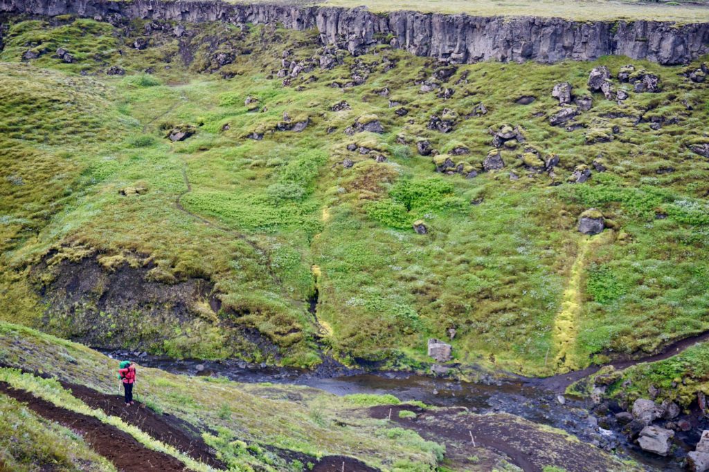 Basalt cliffs along the canyon