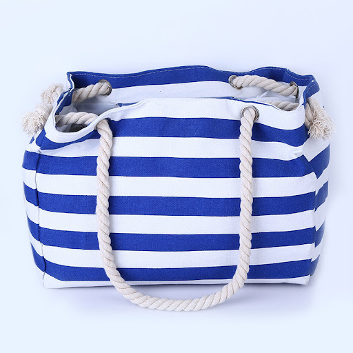 Title 2, Fashion striped canvas bag for everyday use. Du...