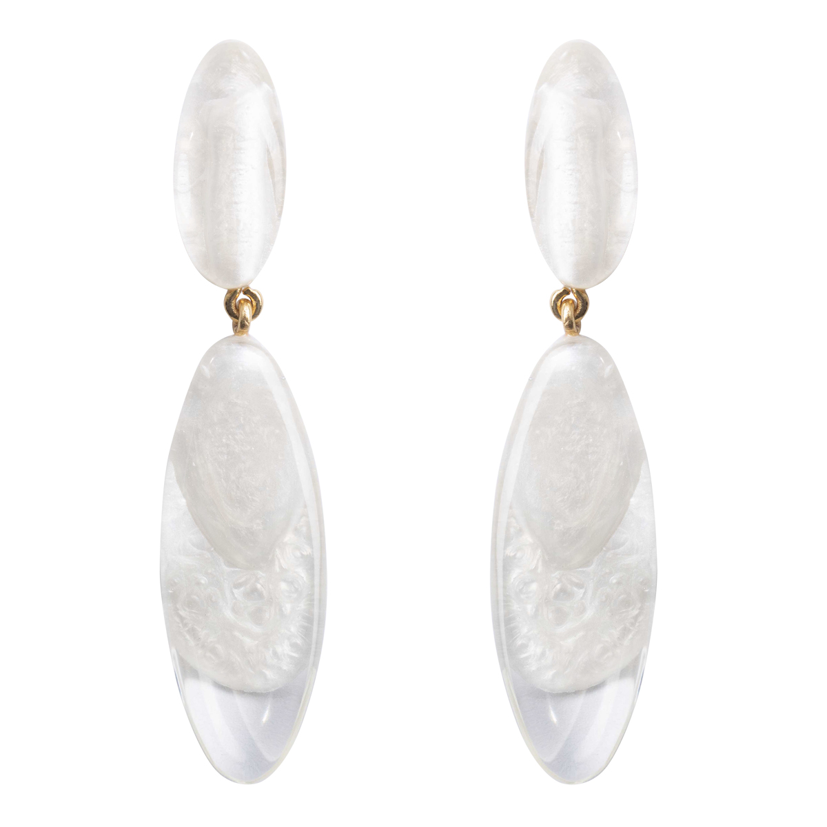 Boucles oreille pendantes blanches
