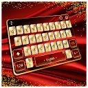 Herunterladen Silk Red Luxury Gold Keyboard Theme Installieren Sie Neueste APK Downloader