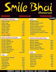 Smile Bhai Restaurant menu 1