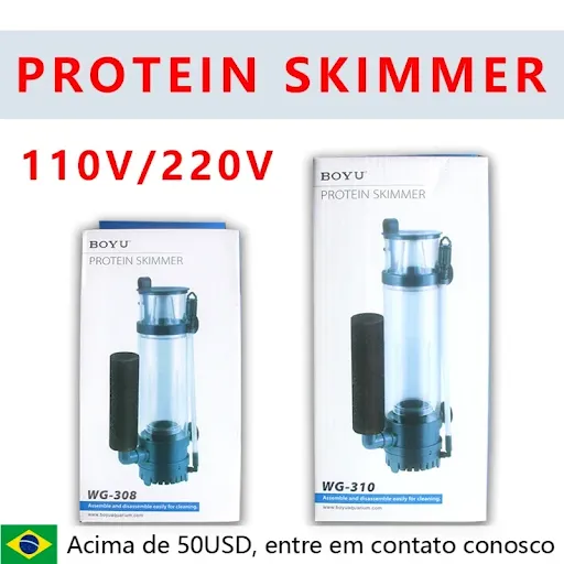 BOYU Protein Splitter Water Protein Skimmer Pump100-150L Marine Saltwater Aquarium Accessories 220V WG-308 6W / WG-310 8