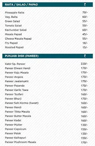 Hotel Kabir menu 2