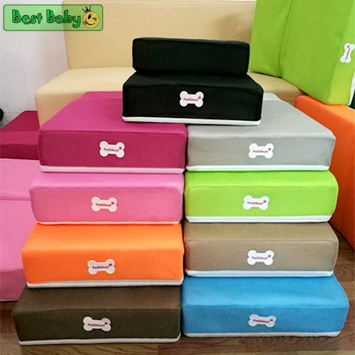 Luxury Mesh Fold Pet Ramp Stairs For Little Small Dog Puppy Cat Animals Mat Mattress Bed Fabric 2-steps with detachable 
