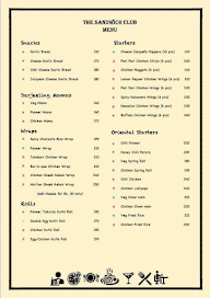 The Sandwich Club menu 1