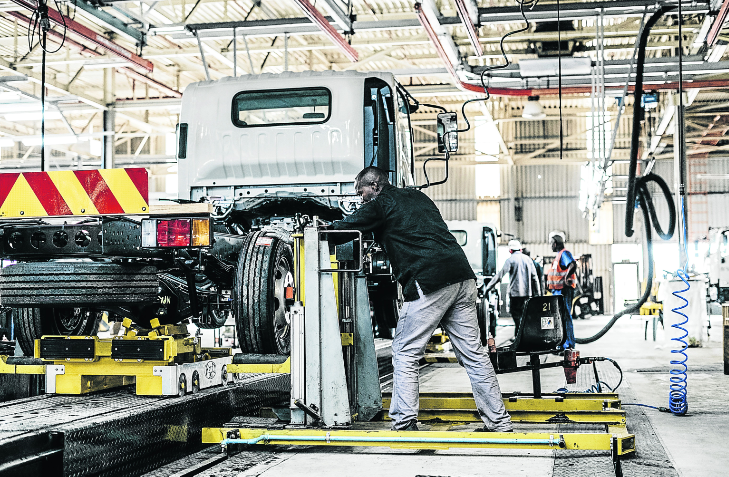 A truck being assembled at Isuzu’s consolidated truck and bakkie manufacturing plant in Struandale