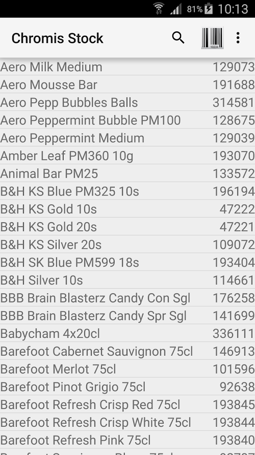 Android application ChromisPOS Uploader screenshort