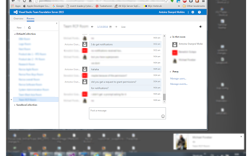TFS 2015 Team Room Notifications