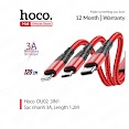 Cap Sac 3In1 Hoco Du02 Lightning/Type - C/Micro Sac Nhanh 3A Dây Du Siêu Bên Dai 1.2M Cho Smartphone