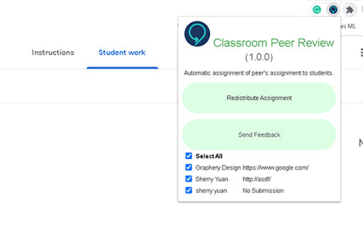 Google Classroom Peer Review