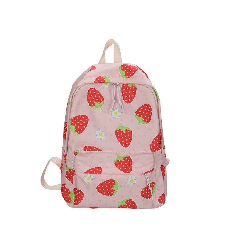Mochila de lona fashion, desenho animado de menina fofa, grande capacidade. Casual e versátil, ideal para combinar com tudo.