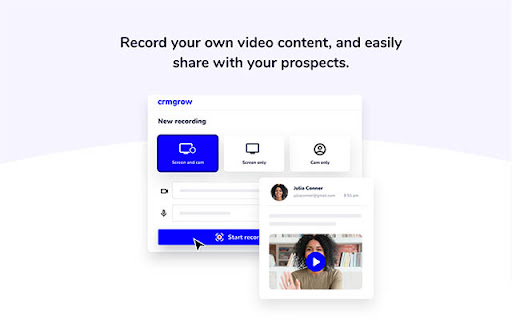crmgrow Video, Tools, Analytics -  for Chrome