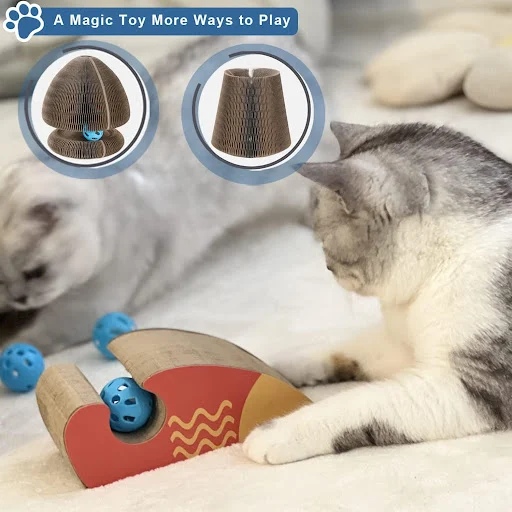 Magic Organ Cat Toy Cats Scratcher Scratch Board Round Corrugated Scratching Post Toys for Cats Grinding Claw Cat Access
