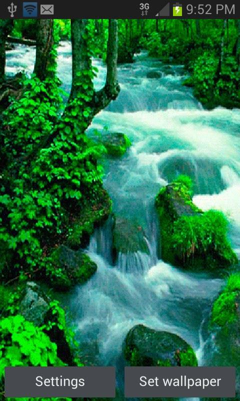 Android application Green Waterfall LWP screenshort