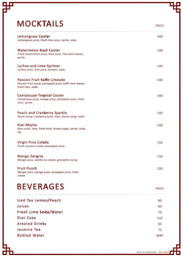 Magnolia menu 