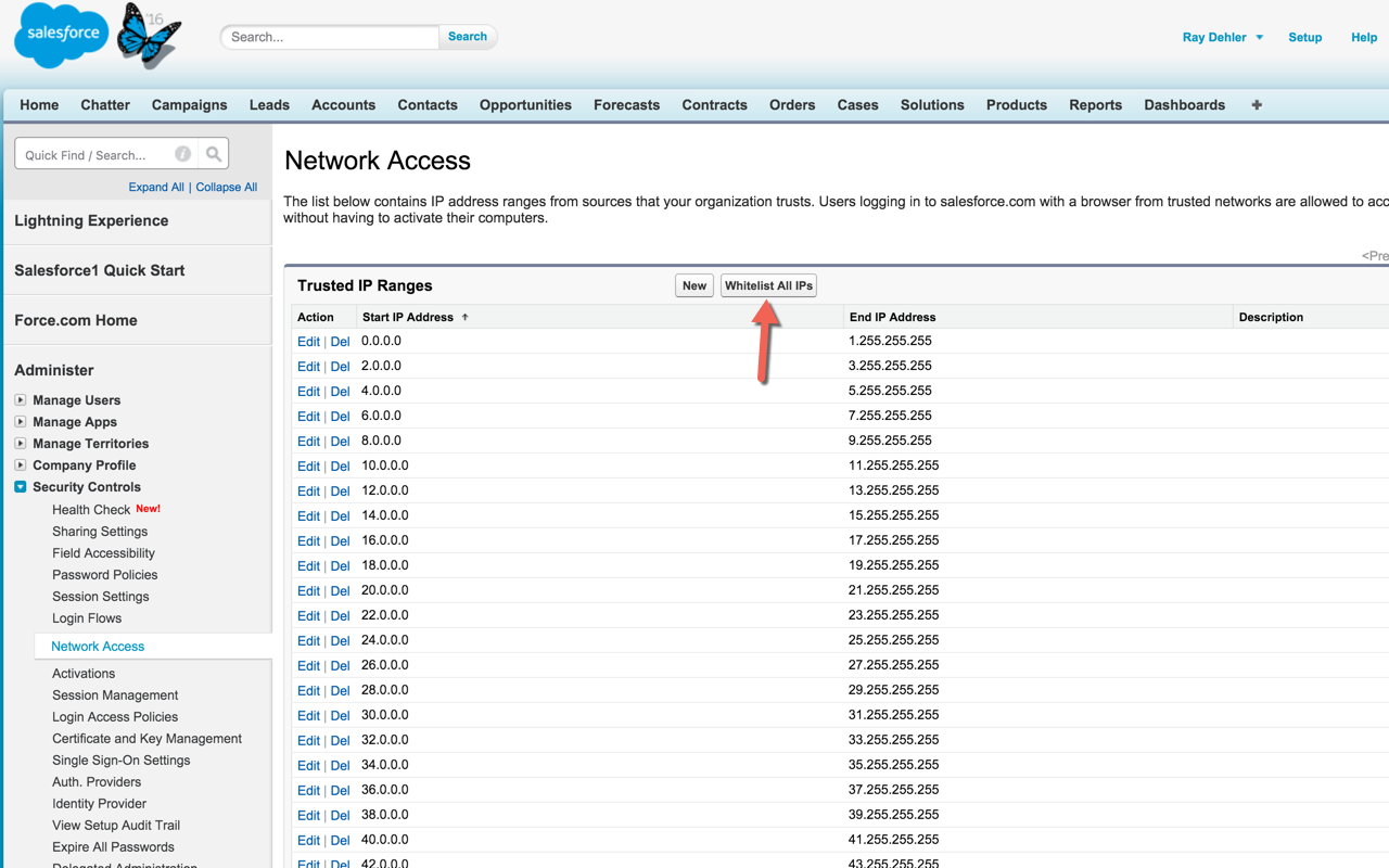 Whitelist All IPs for Salesforce Preview image 0