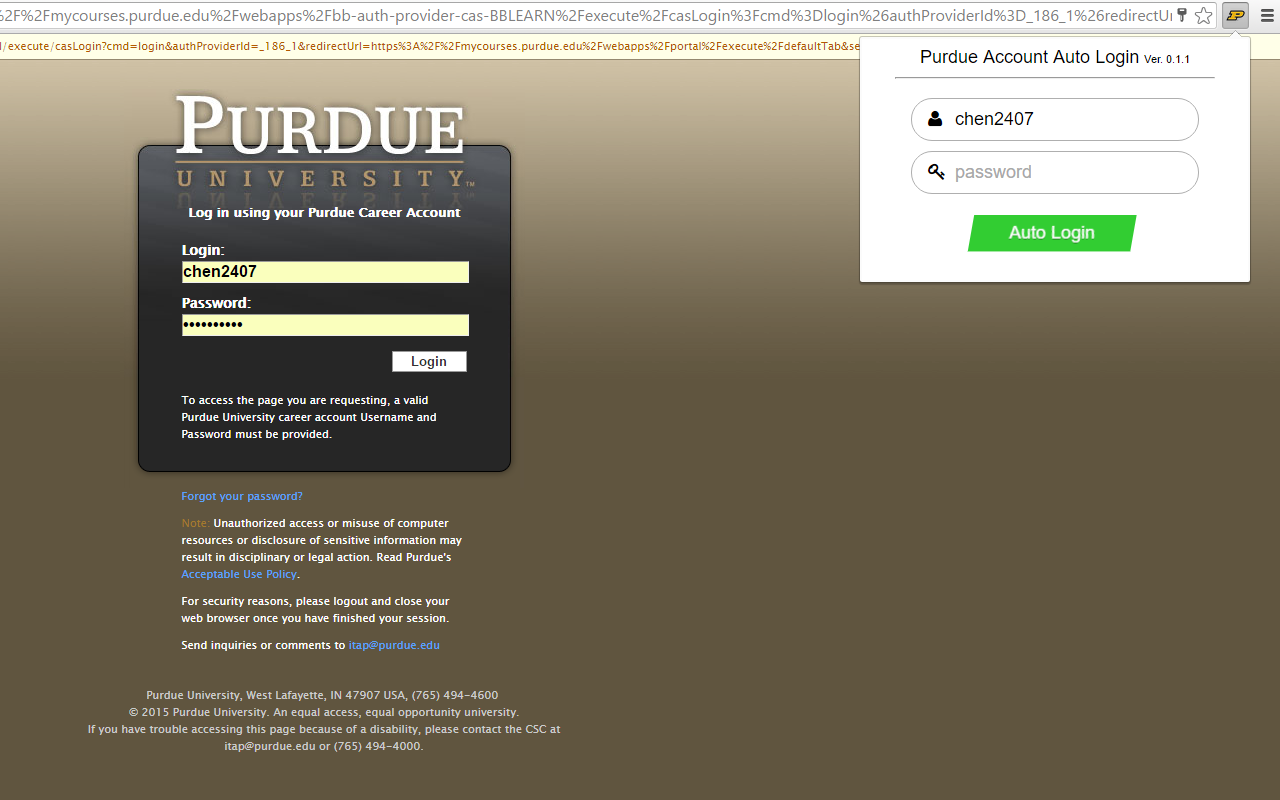 Purdue Career Account Auto Login Preview image 1