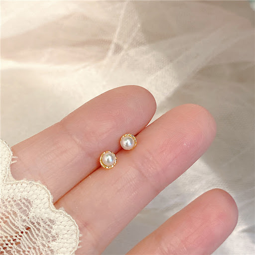 Title 5, Japanese Girly Simplicity Mini Pearl Stud Earri...