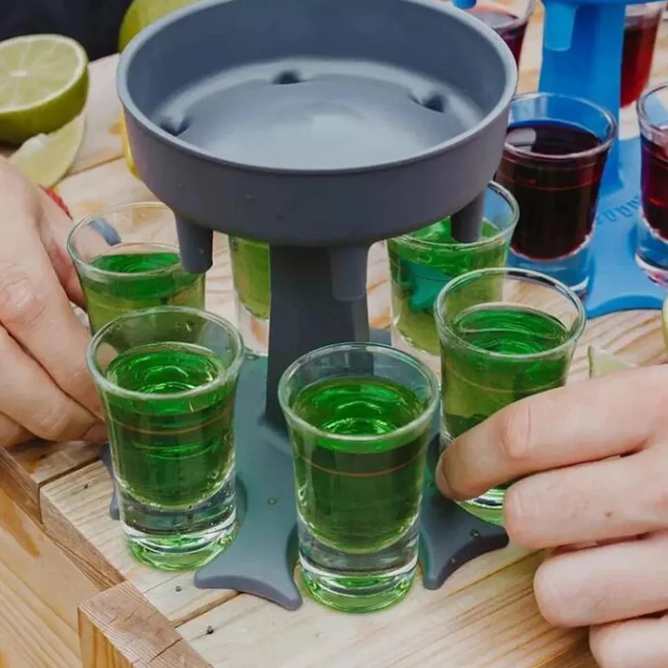6-Shot-glas-dispenser en -houder voor bars, feestjes, drinkspellen, wijn en likeur. Essentiële baraccessoires voor een gezellige avond.