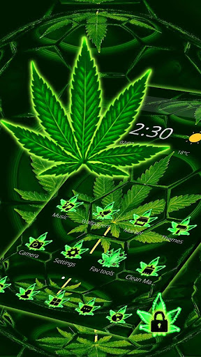 Green Football Weed Leaf Theme
