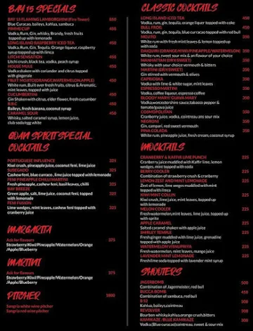 Bay 15 menu 