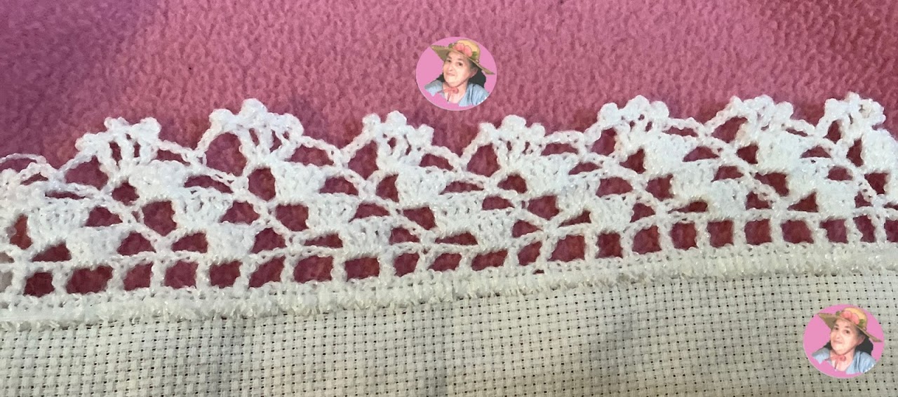 Bella muestra de orilla de gancho o crochet 