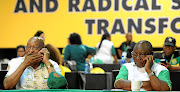 Former ANC president  Jacob Zuma and  newly elected  party leader  Cyril Ramaphosa    during  the 54th national elective conference in Nasrec, Johannesburg, on Tuesday.   