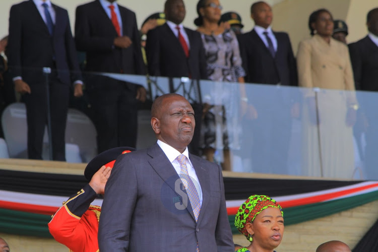 President William Ruto during Jmahuri Day celebrations at the Nyayo Stadium on December 12, 2022.
