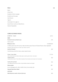 Villa Cavi menu 1