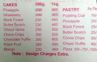 Vandana Cake Point menu 1