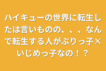 ハイキューの世界に転生したは言いものの、、、なんで転生する人がぶりっ子×いじめっ子なの！？