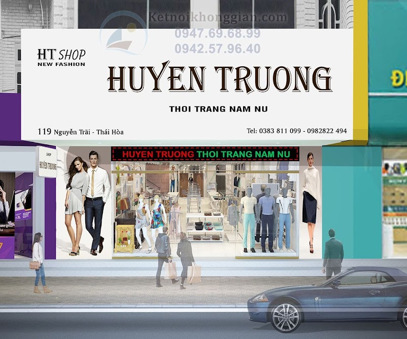 thiết kế shop thời trang nam nữ Huyền Trường