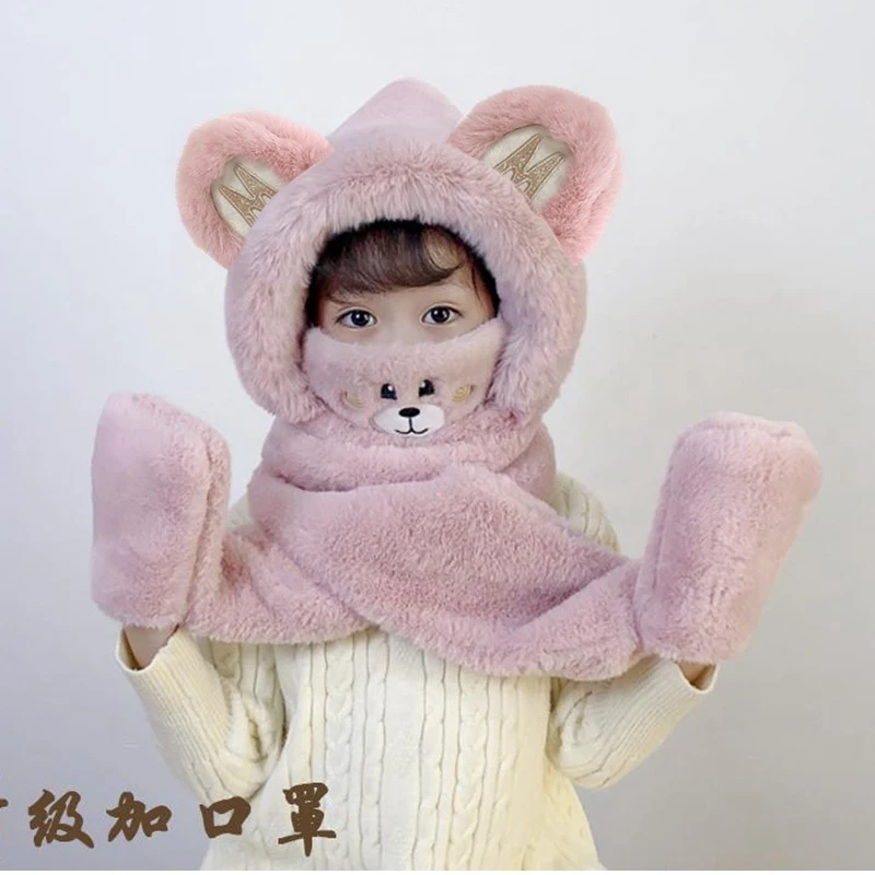 Gorro para niños Bufanda Guantes Gorro de una sola pieza