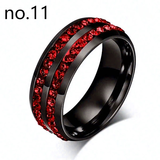 Title 4, Popular Double Row Red Diamond Purple Stone Cou...