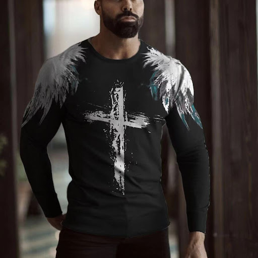 Title 2, Mens Color Gradient Long Sleeve T-shirt Fashio...