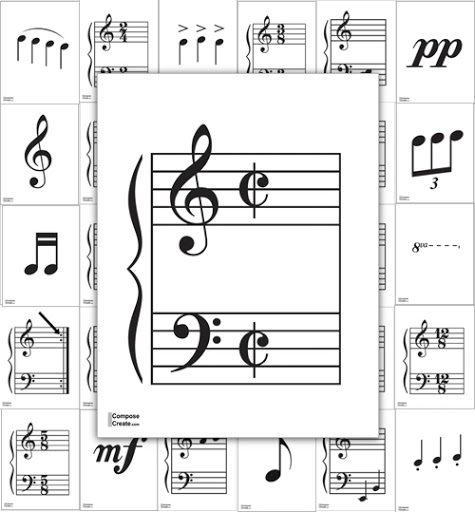 Giant Music Symbol Meter Time Signature Flashcards