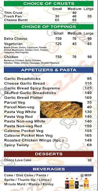 The Pizzarias menu 3