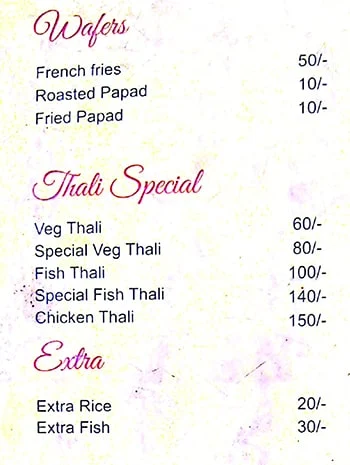 The Foody Goan's menu 