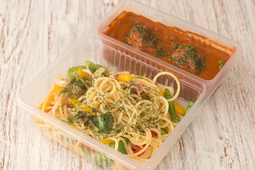 Veg Hakka Noodle + Veg Manchurian Gravy + Iced Tea