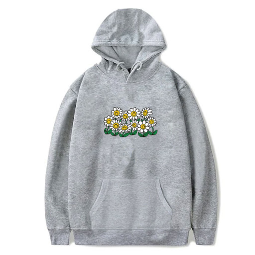 Title 2, Digital Printed Long-sleeve Hoodie Daisy In The...