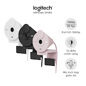 Webcam Full Hd Logitech Brio 300 Màn Che Ống Kính, Micrô Giảm Tiếng Ồn, Usb - C, Được Chứng Nhận Cho Zoom, Microsoft Teams, Google Meet, Tự Động Điều Chỉnh Ánh Sáng - Hàng Chính Hãng