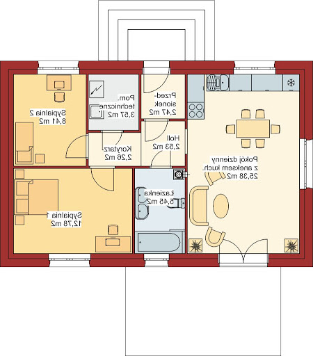 Domek Miodowy 003 ET 56 - Rzut parteru