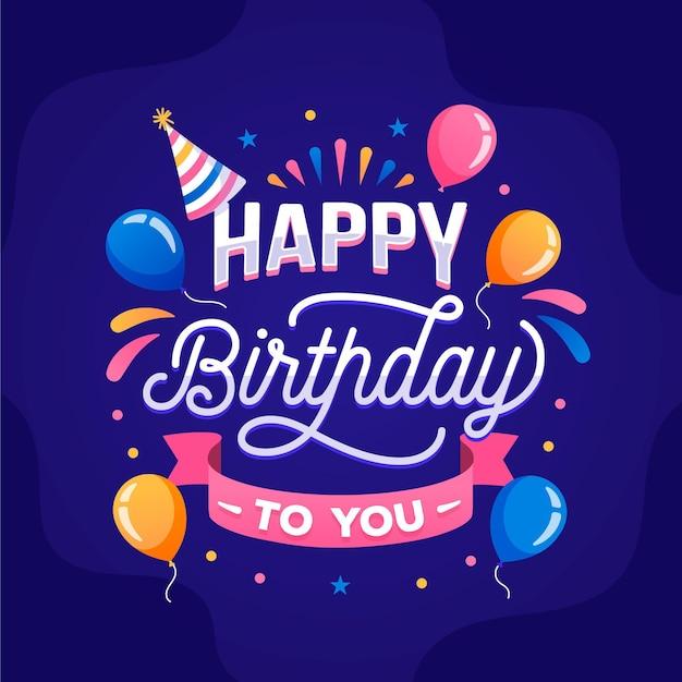 Free vector detailed birthday lettering