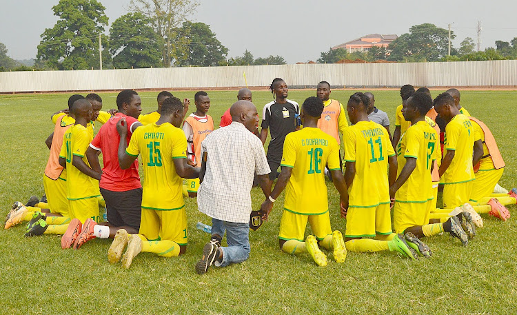 Kakamega Homeboyz team at Bukhungu after playing with GorMahia fc last week