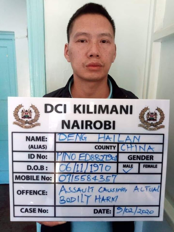 A Chinese arrested for assault