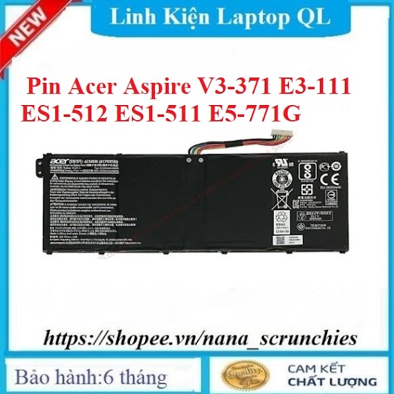 Pin Laptop Acer Aspire V3 - 371 E3 - 111 Es1 - 512 Es1 - 511 E5 - 771G Type Ac14B8K Ac14B3K