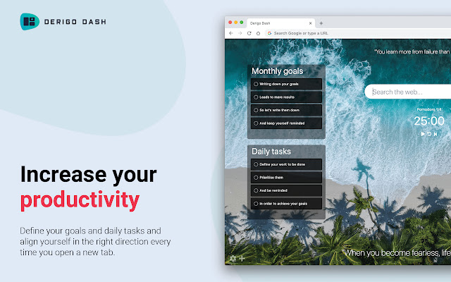 Derigo Dash chrome extension