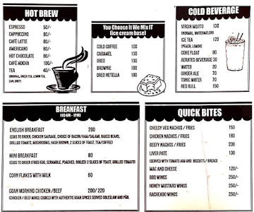Billy's Cafe Bar menu 
