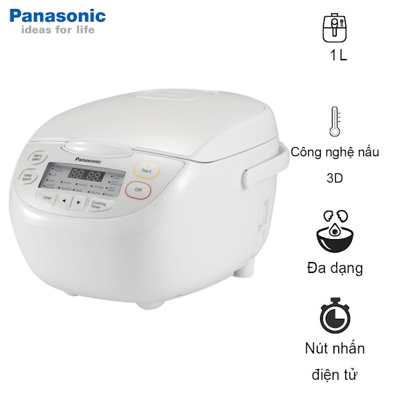 Nồi Cơm Điện Tử Panasonic Sr - Cl108Wram Dung Tích 1L, Bảo Hành 12 Tháng - Hàng Chính Hãng